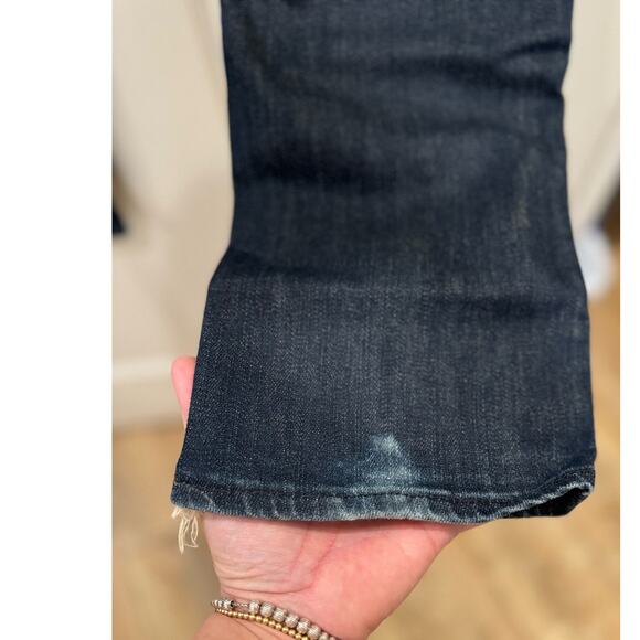 Rogan Slim Straight Leg Women's Sz 25 Low Rise Stretch Dark Wash Jeans 28x33 Y2K - Picture 6 of 11